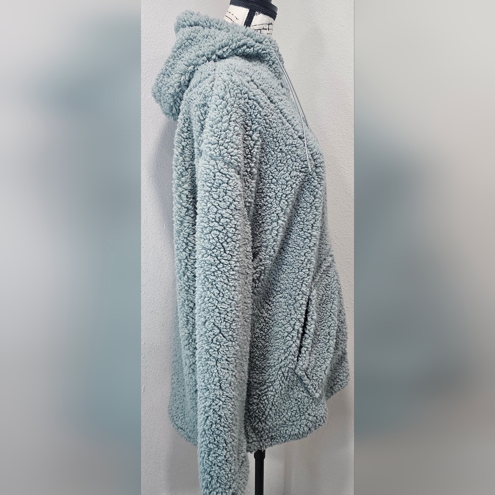 Cabin Fever By Ramatex Women's XL Sage Green Sherpa Pullover Hoodie Outdoor Cozy - Picture 8 of 14